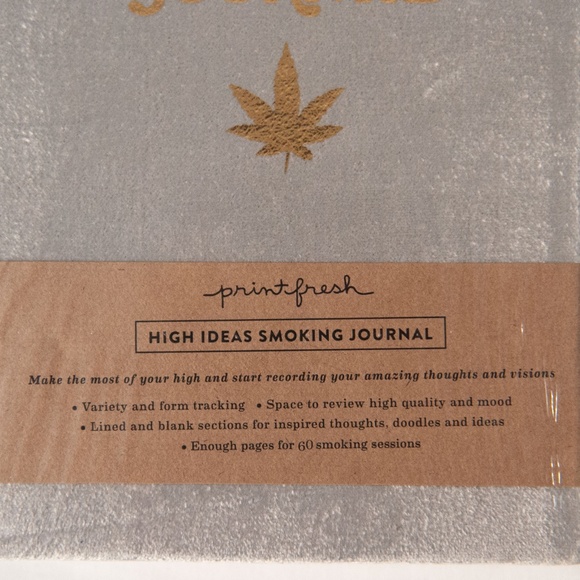 Print Fresh Smoking Journal in Gray Velvet Hardcover - Picture 7 of 9